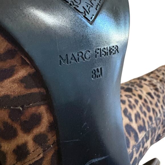 Marc Fisher (NWOT) Lully Leopard Over The Knee Block Heel Side Zip Boot sz 8 - Picture 10 of 13